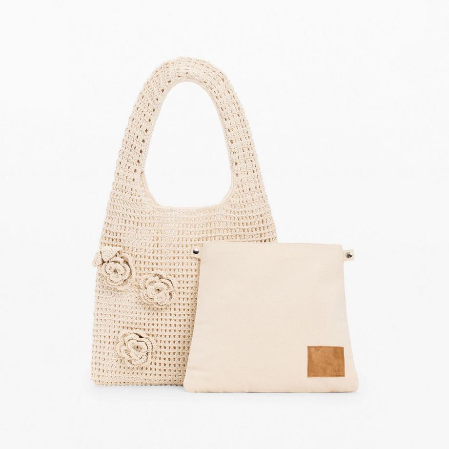 Desigual Sac bandoulière au crochet avec appliqués floraux  
