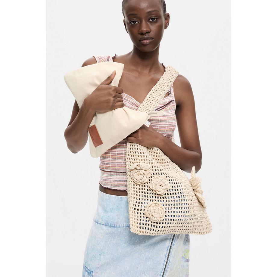 Desigual Sac bandoulière au crochet avec appliqués floraux  