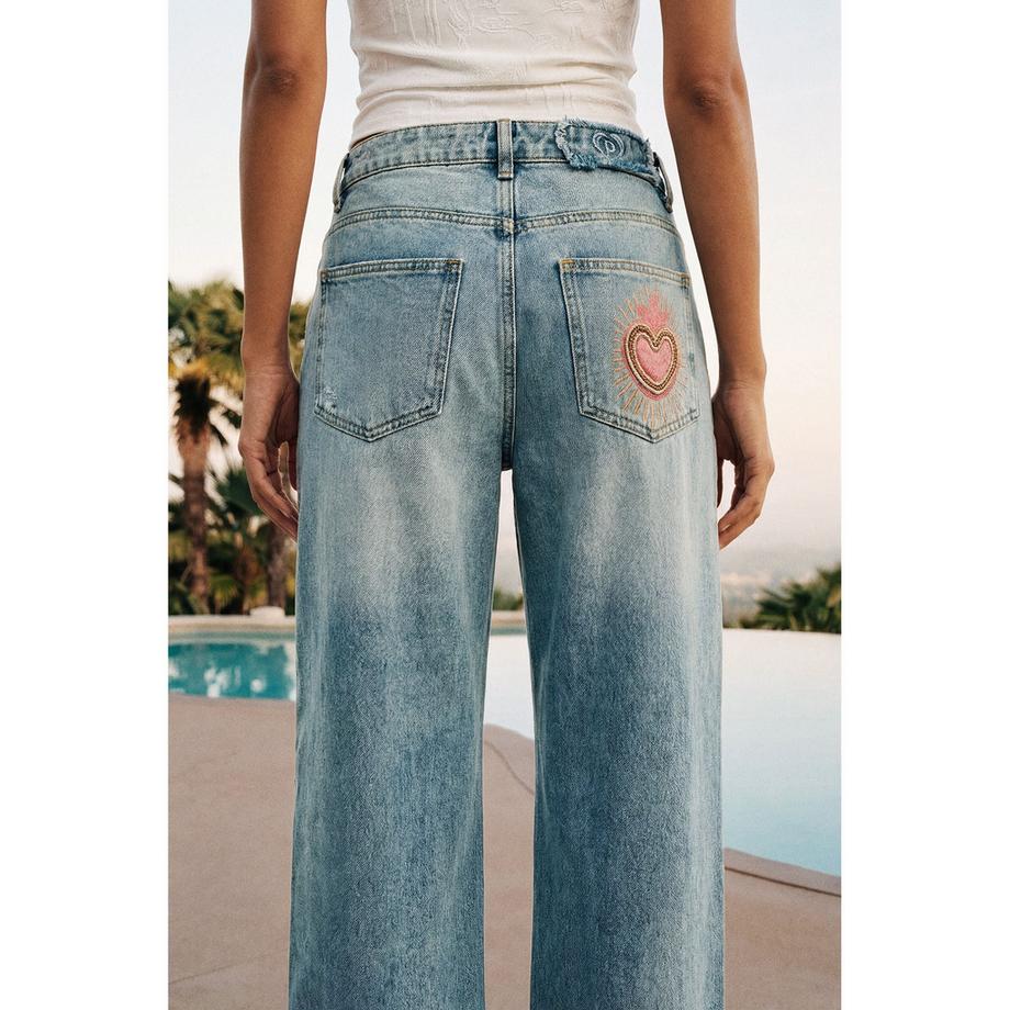 Desigual Jeans larges brodées  