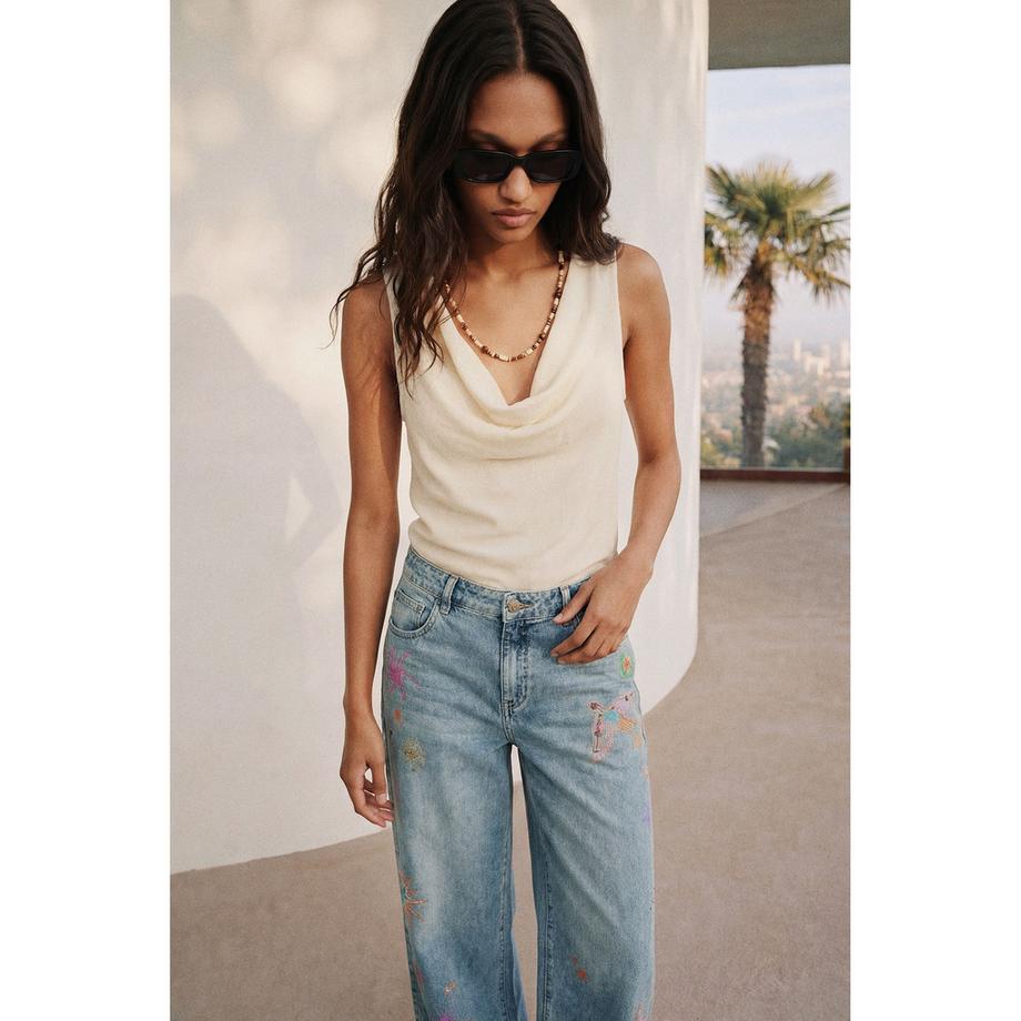Desigual Jeans larges brodées  