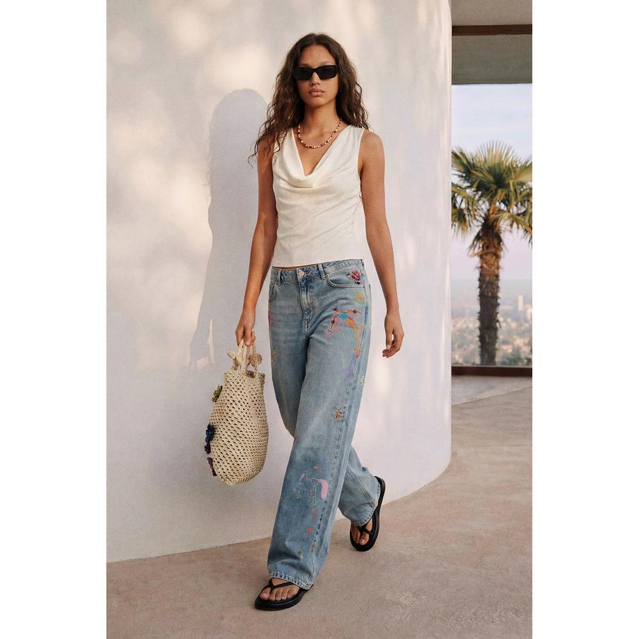 Desigual Jeans larges brodées  