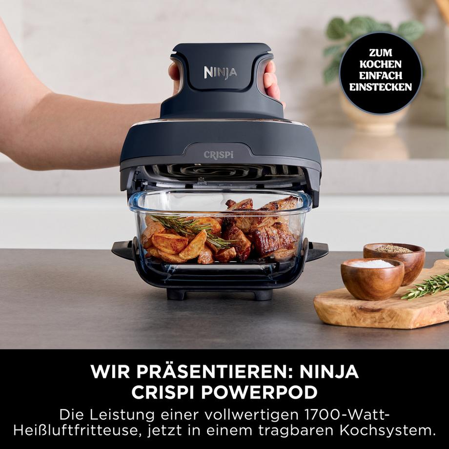Ninja Heissluft-Fritteuse Crispi 4-in-1 Heissluftfritteuse 