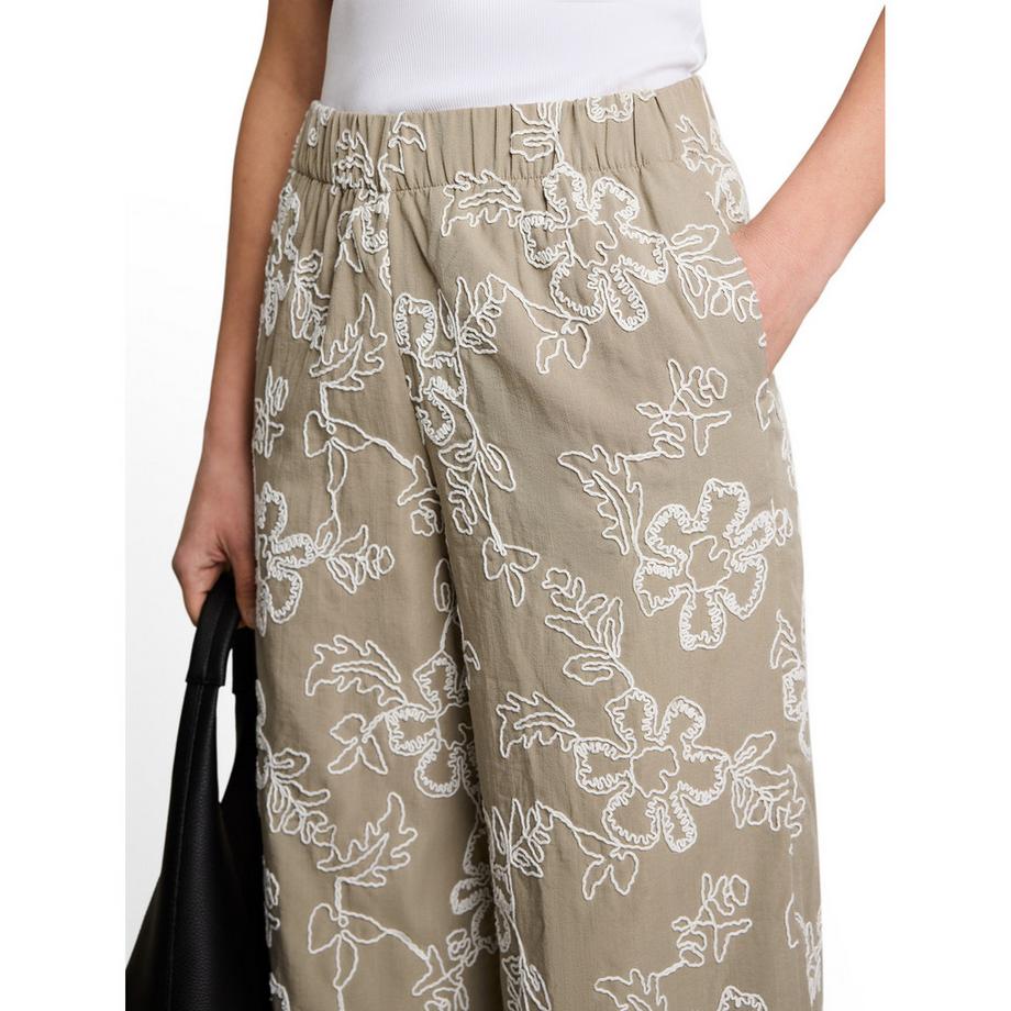 TOM TAILOR Pantalon Cropped Brodé Floral  
