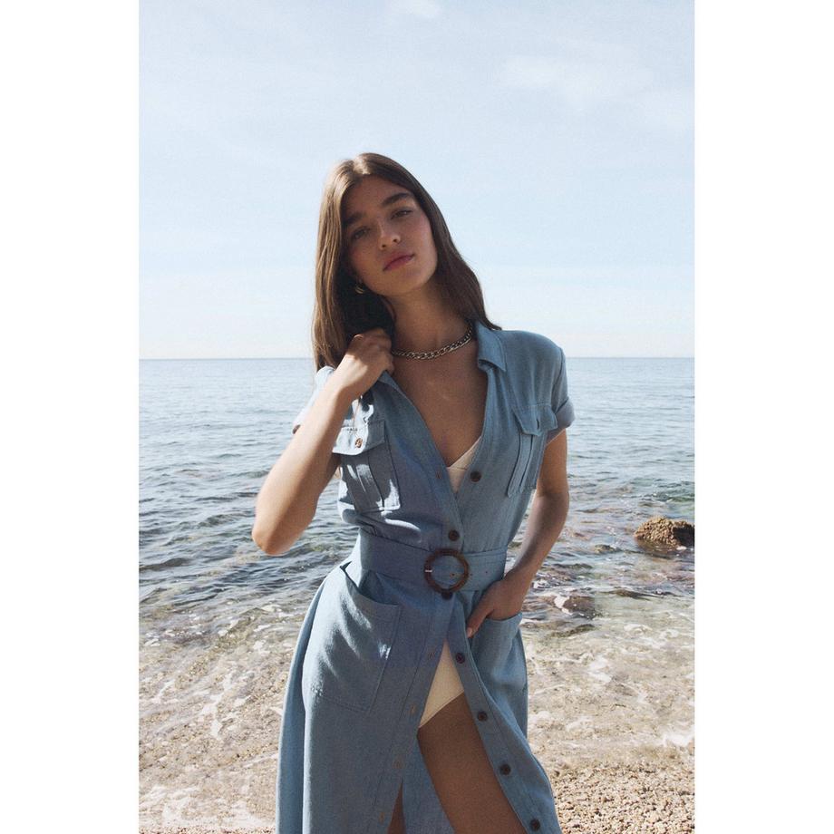 Caroll Abito Camicia con Cintura  