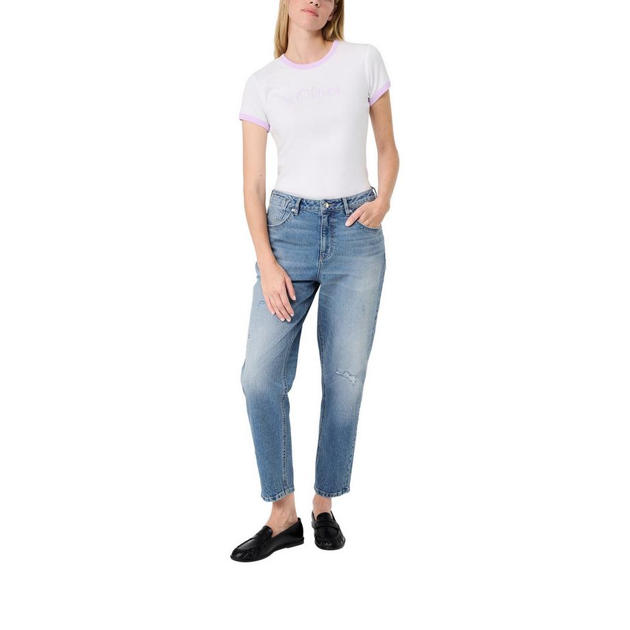 S. Oliver Red Label Jeans droit avec effet délavé et usé  