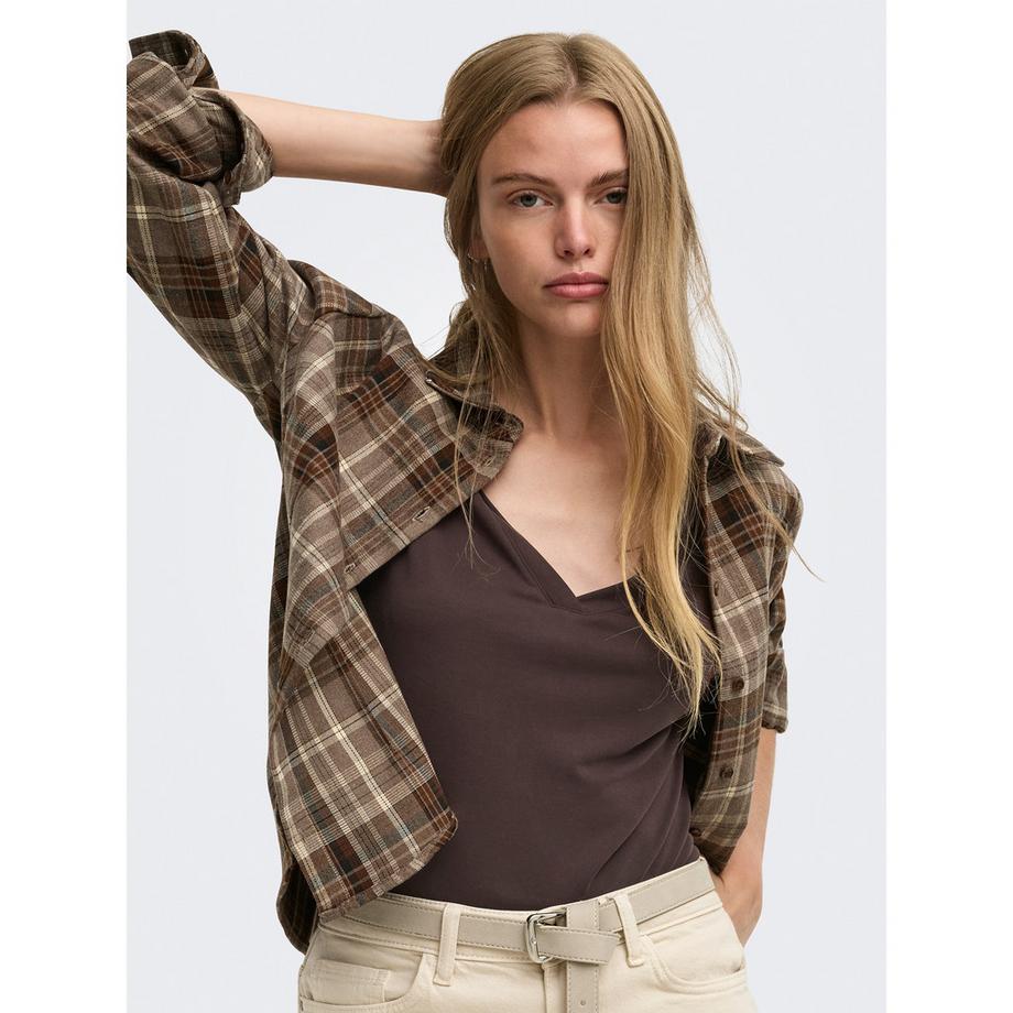 ONLY V-Ausschnitt Kurzarm T-Shirt  