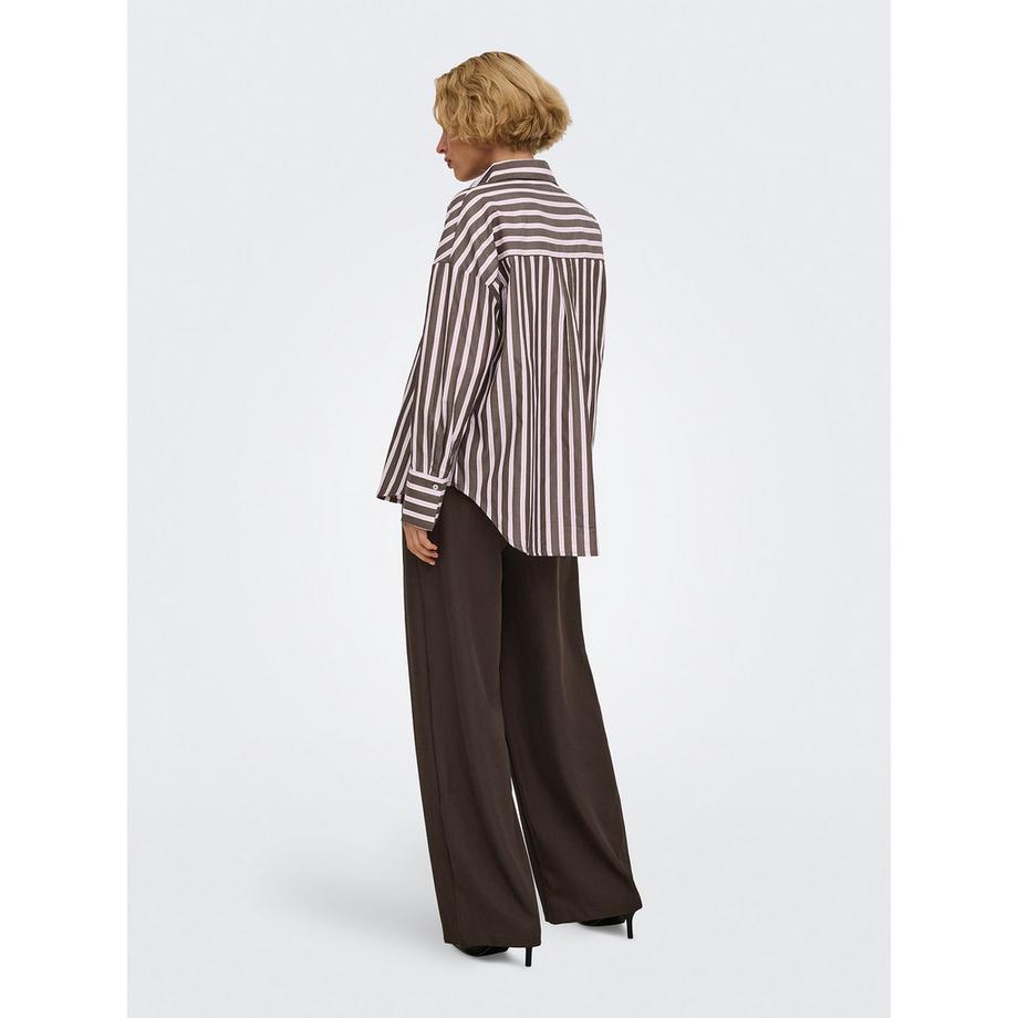ONLY Blouse à manches longues rayée avec fermeture boutonnée  