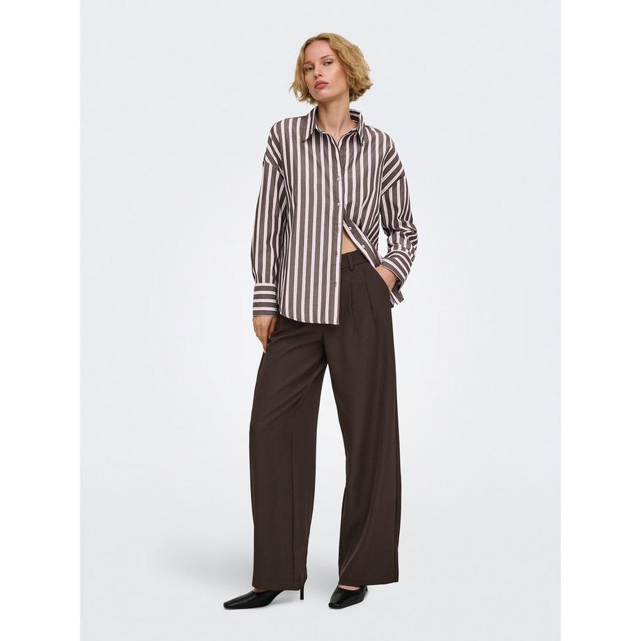 ONLY Blouse à manches longues rayée avec fermeture boutonnée  
