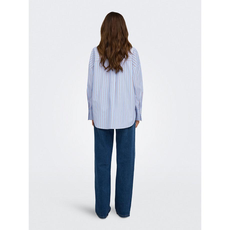ONLY Blouse à manches longues rayée avec fermeture boutonnée  