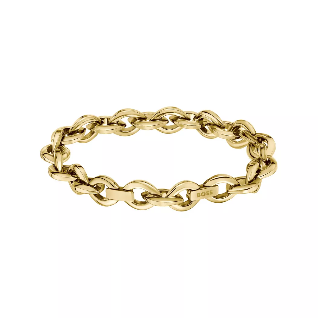 BOSS Fiora Gold Tone Oval Link Chain Bracelet 1580811