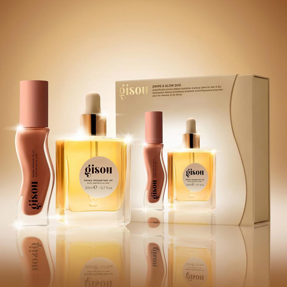 GISOU  Swipe & Glow Duo - Set trattamenti labbra e capelli 