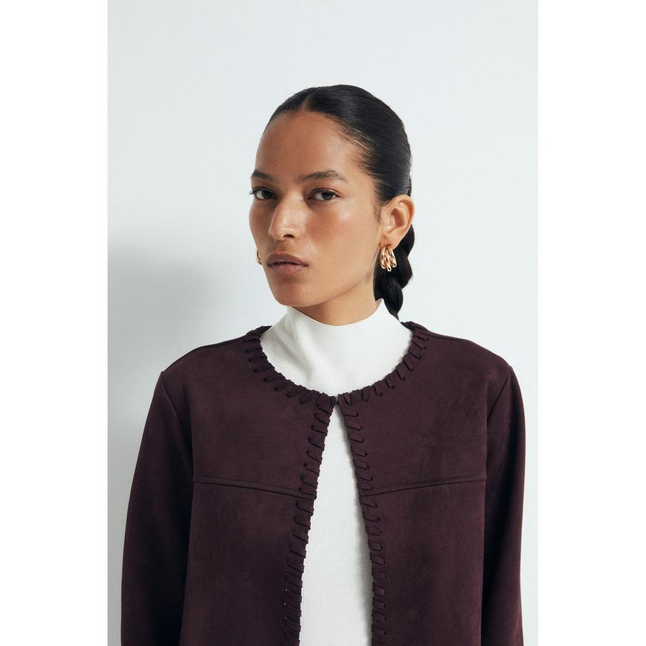 Sfera Blaue Jacke mit dekorativer Steppnaht  