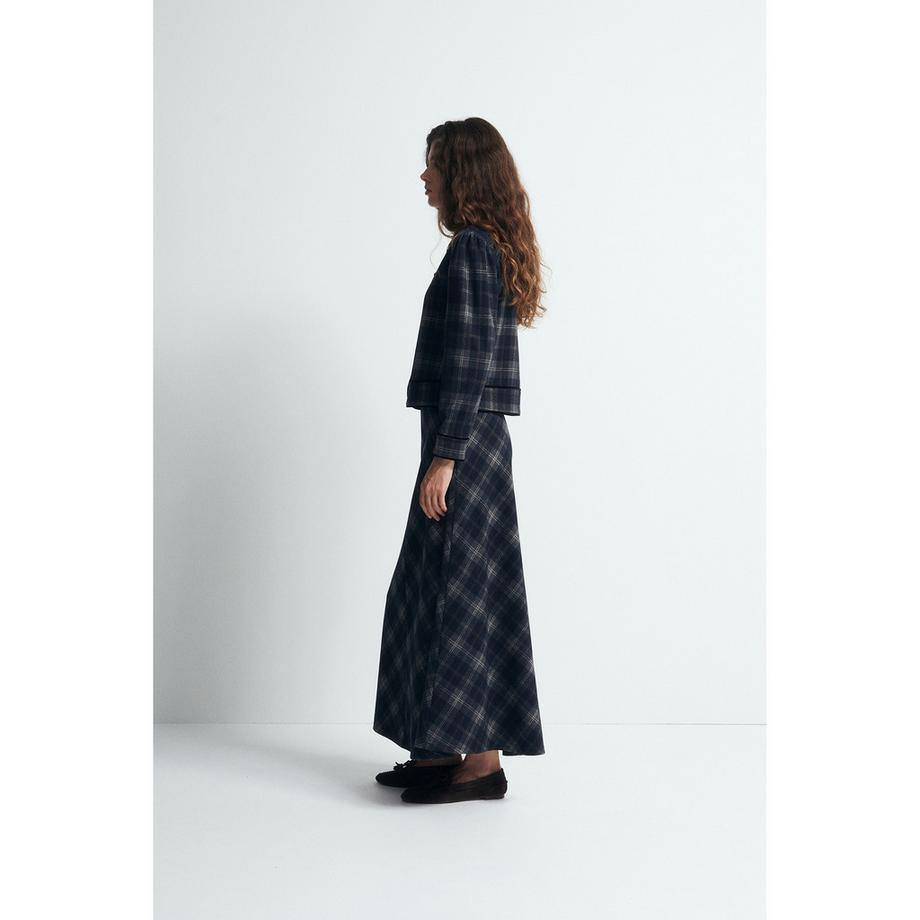 Sfera Veste à carreaux avec col montant  