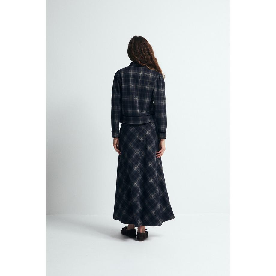 Sfera Veste à carreaux avec col montant  