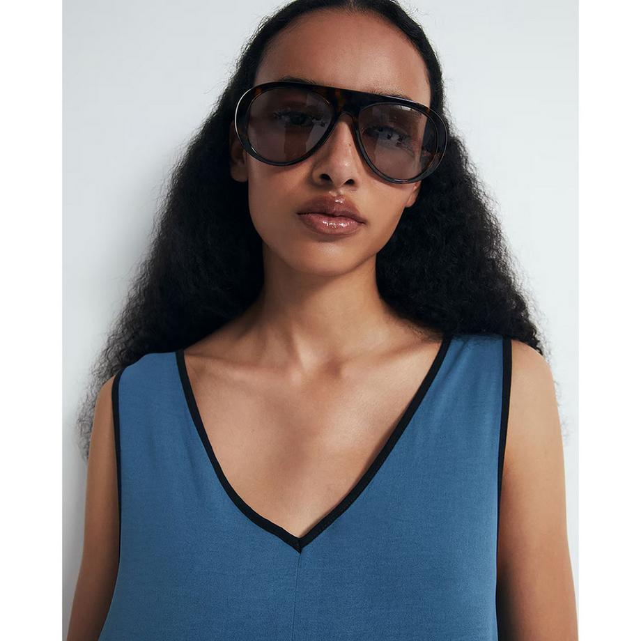 Sfera Robe longue sans manches col en V  
