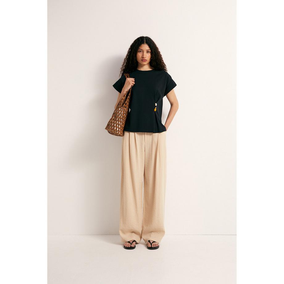 Sfera T-shirt con dettaglio bottone laterale  