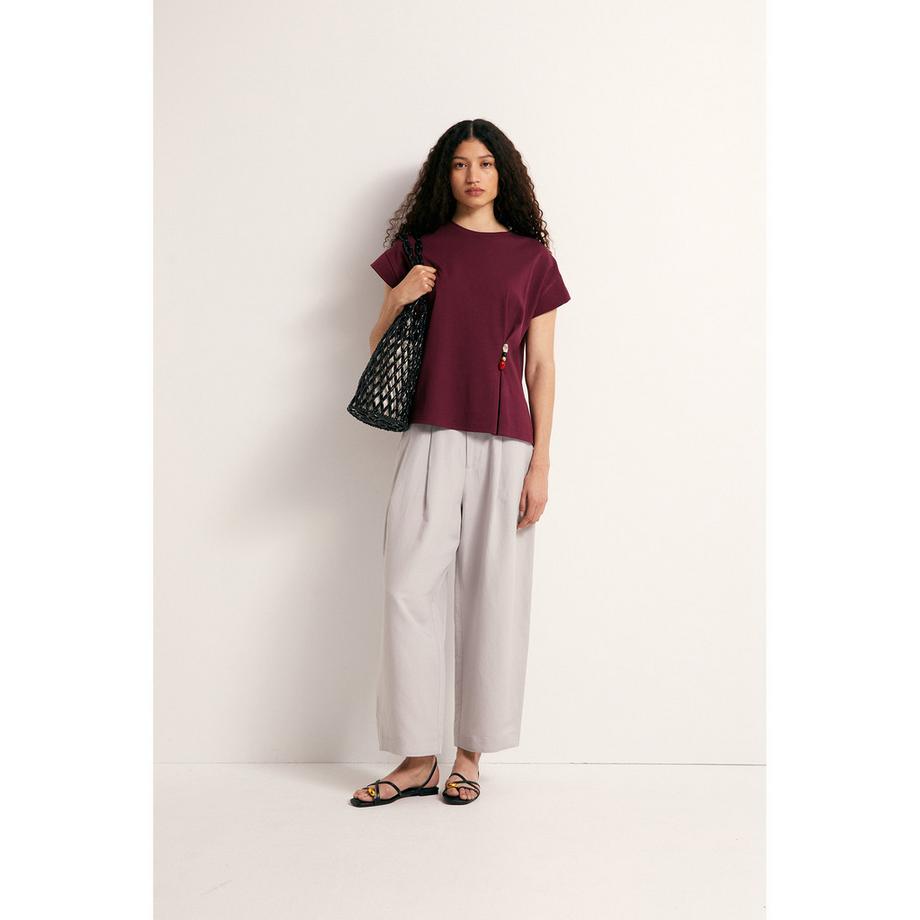Sfera T-Shirt mit Seitendetail Knopf  