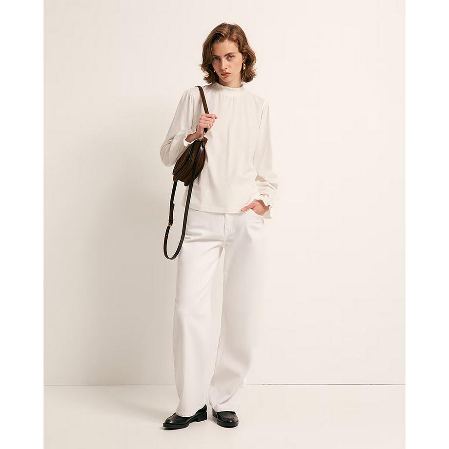 Sfera T-shirt maniche lunghe collo arricciato  