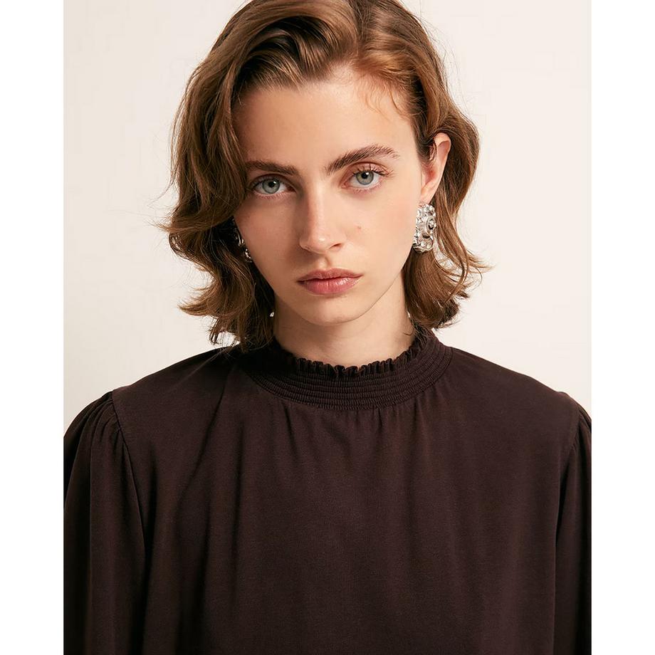 Sfera T-shirt manches longues col froncé  