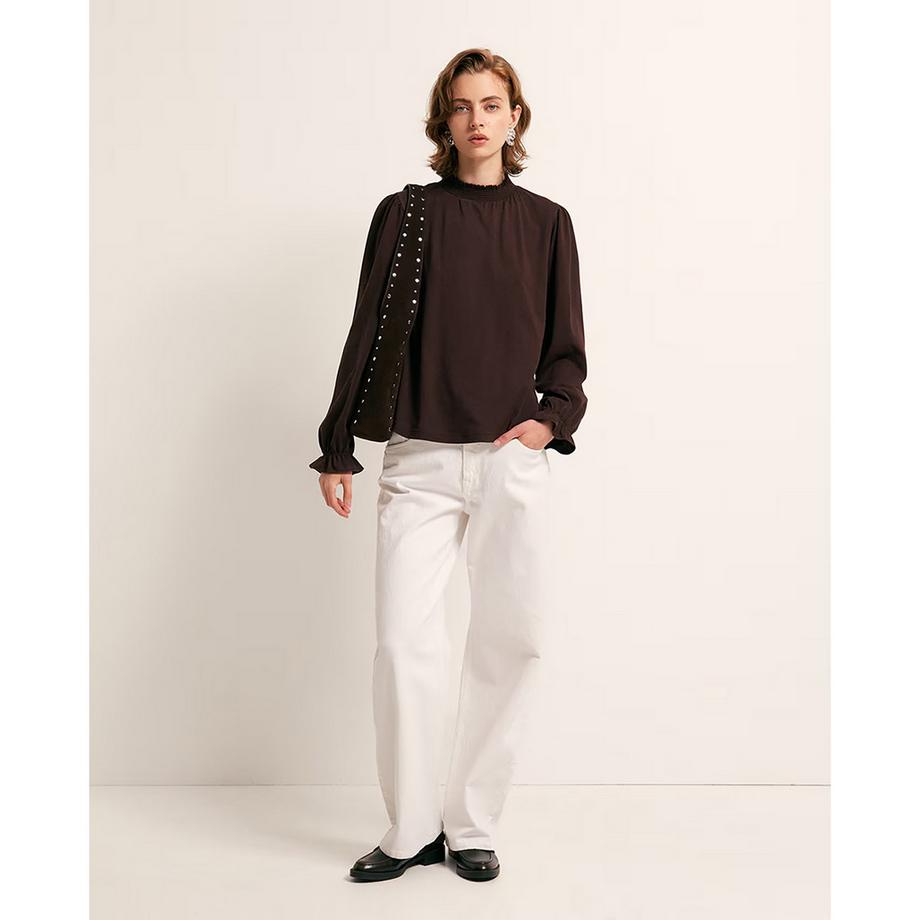 Sfera T-shirt manches longues col froncé  