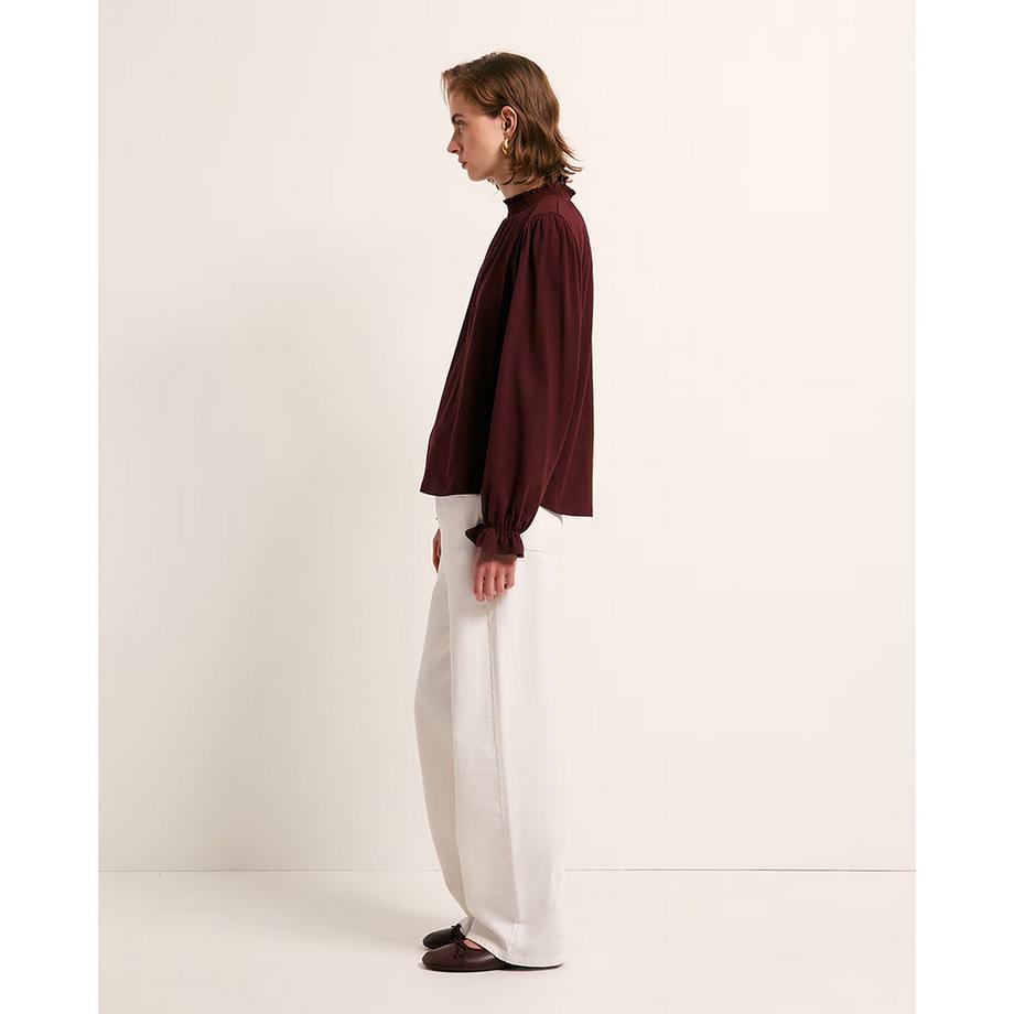 Sfera T-shirt manches longues col froncé  