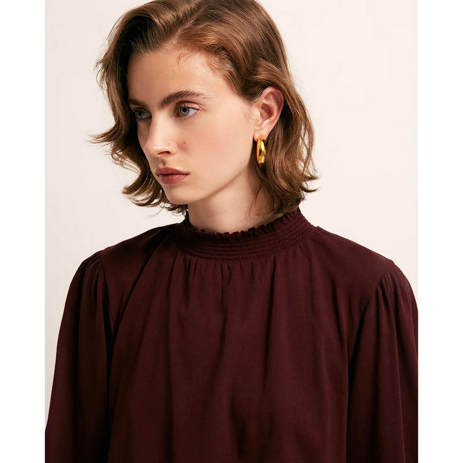 Sfera T-shirt manches longues col froncé  