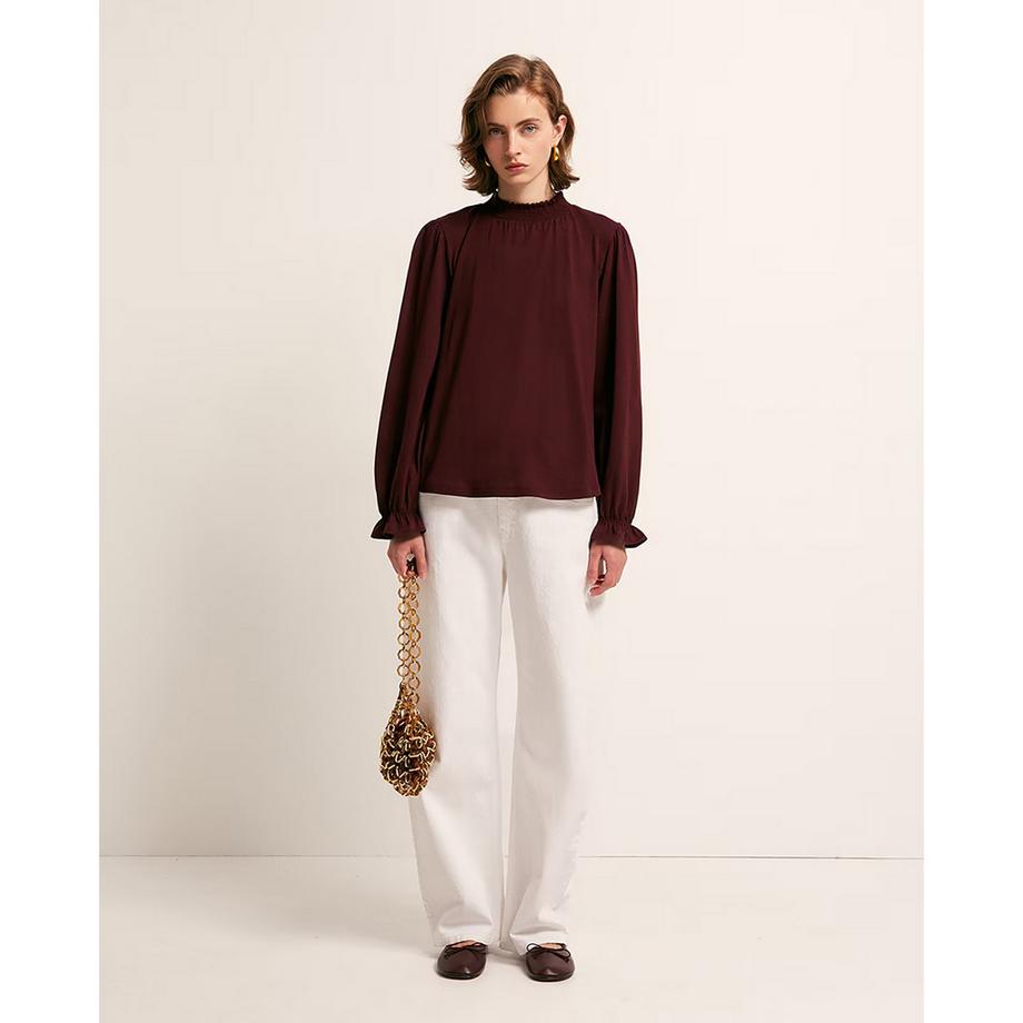 Sfera T-shirt manches longues col froncé  