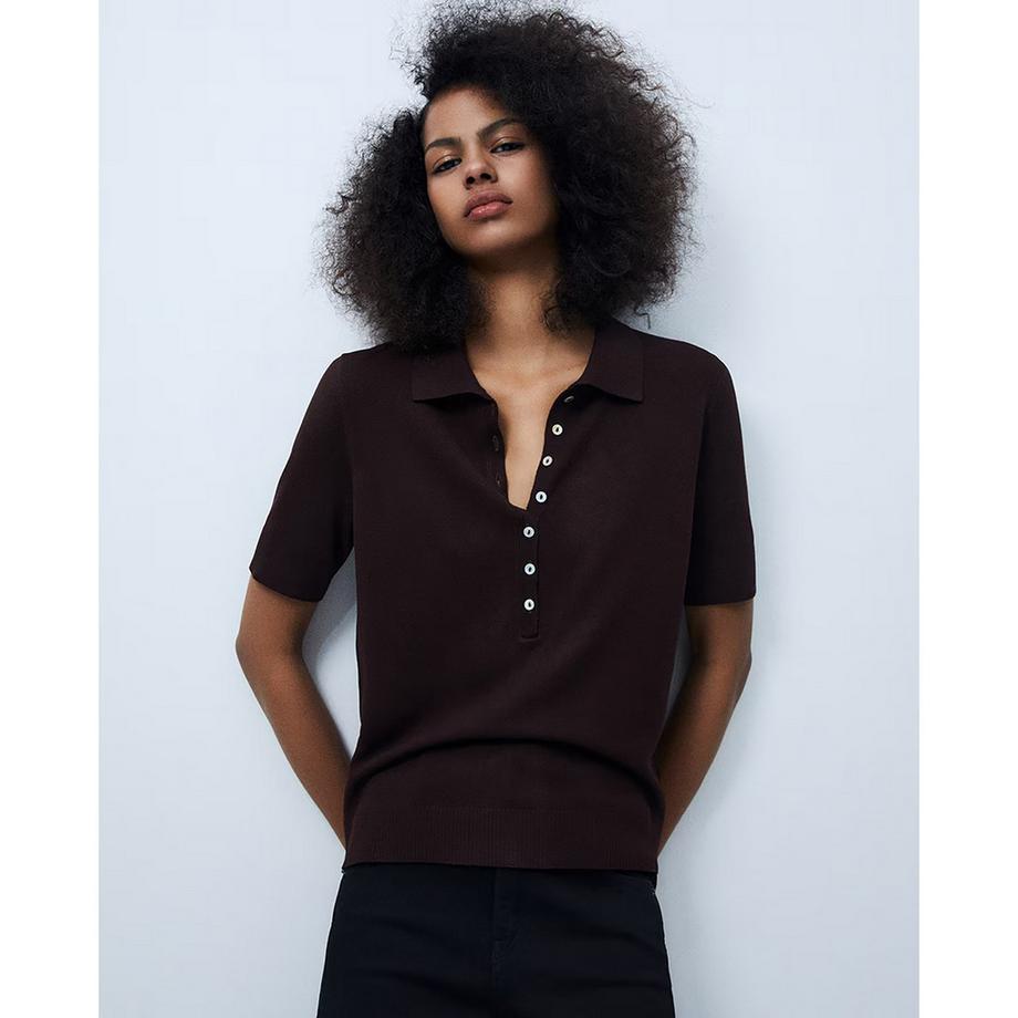 Sfera Polo Kragen Kurzarm Pullover  