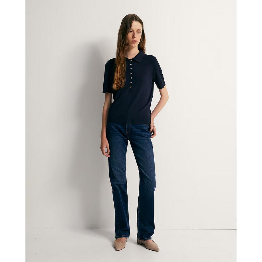 Sfera Polo Kragen Kurzarm Pullover  