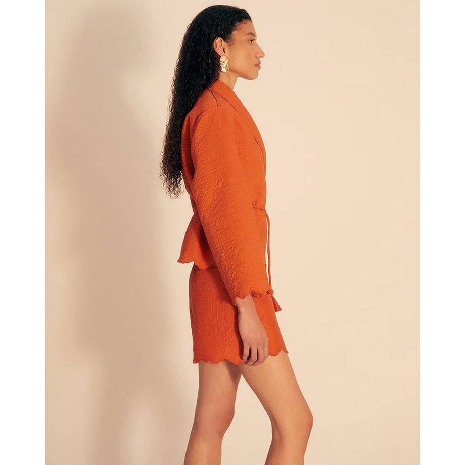 Sfera Blazer wrap à ourlet festonné  
