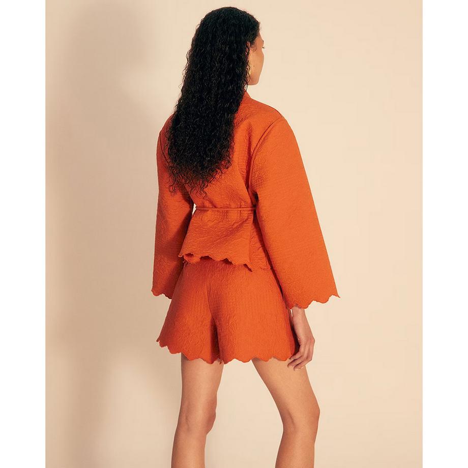 Sfera Blazer wrap à ourlet festonné  