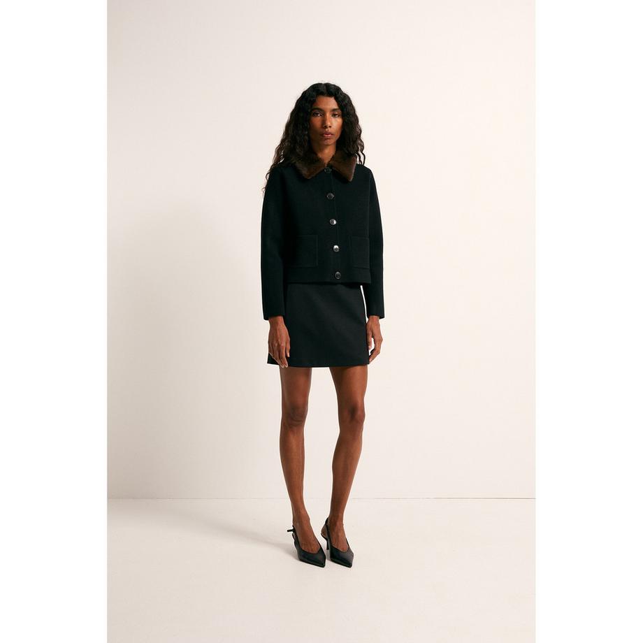 Sfera Cardigan à col en fausse fourrure  