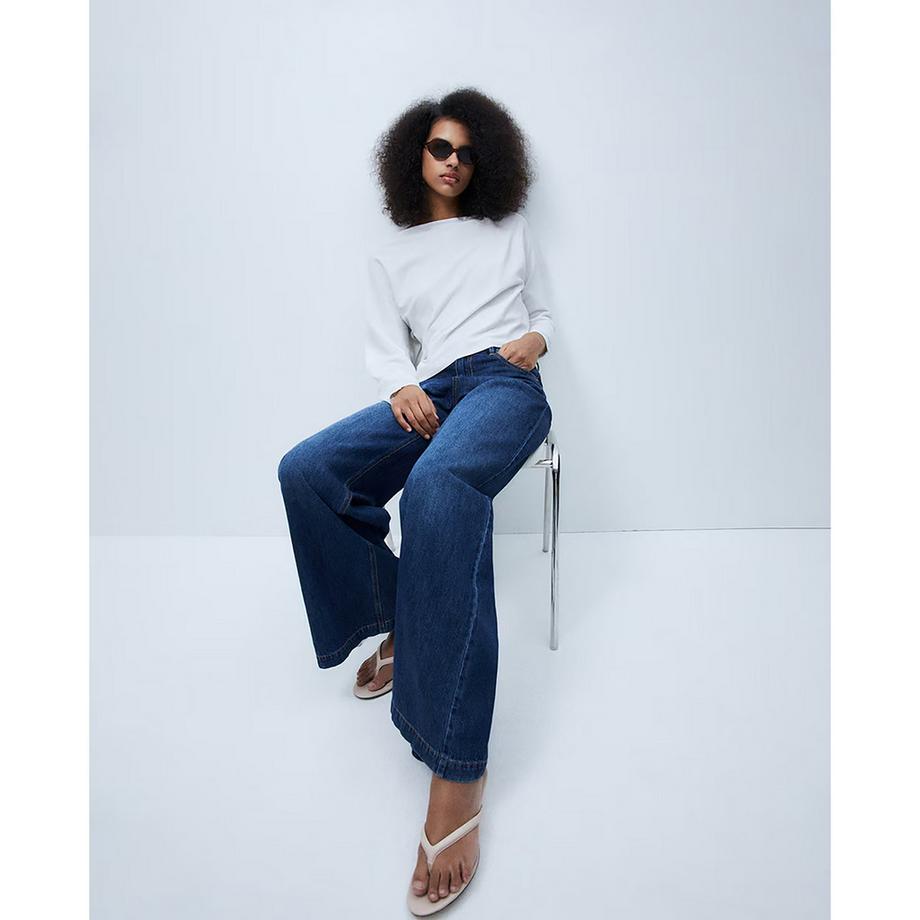 Sfera Langarm-Pullover mit rundem Ausschnitt  