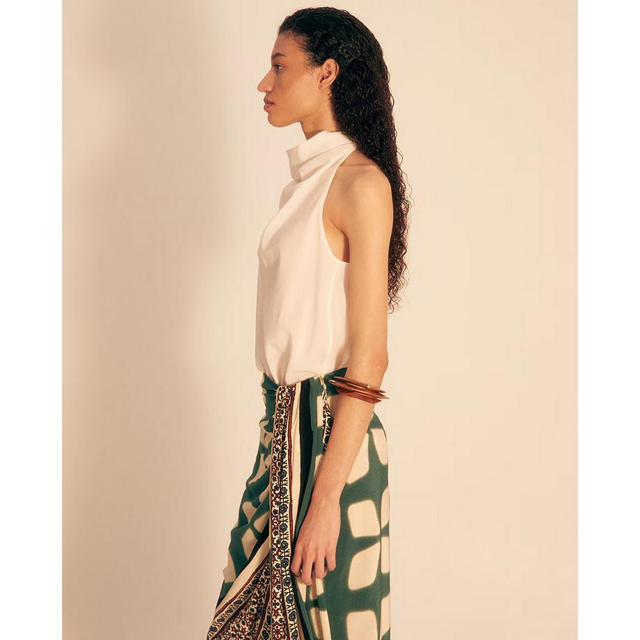Sfera Top à col halter avec col en drapé  
