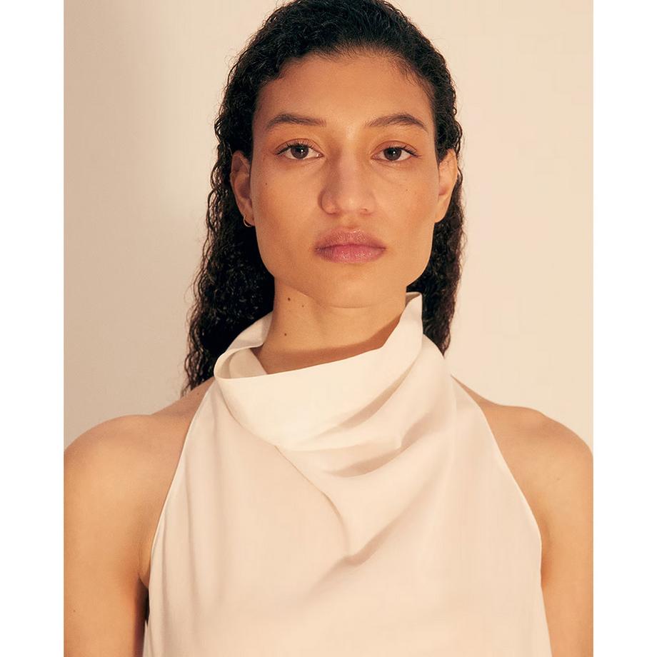 Sfera Top à col halter avec col en drapé  