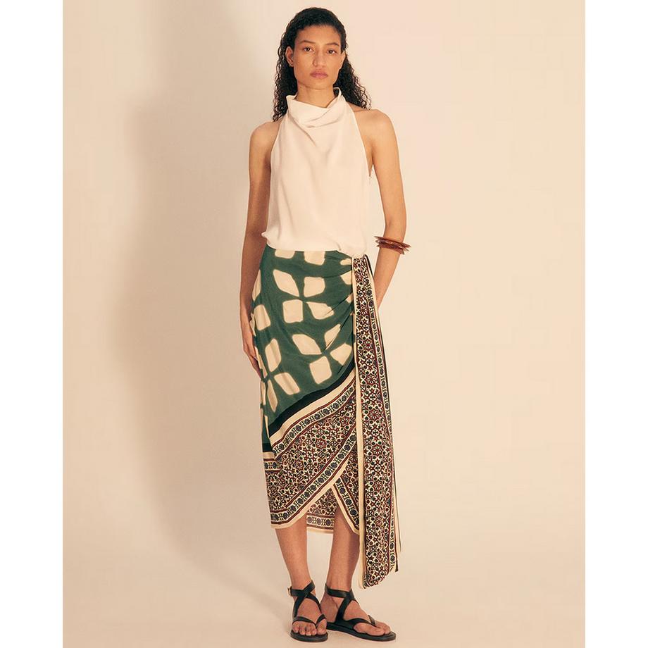Sfera Top à col halter avec col en drapé  