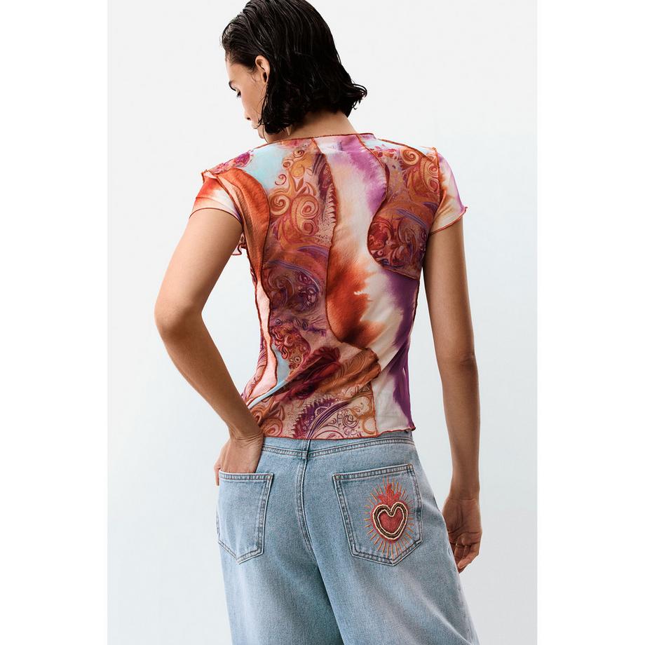 Desigual Top Imprimé Manches Courtes  