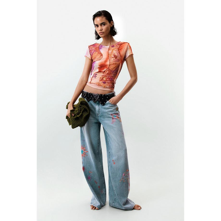 Desigual Top Imprimé Manches Courtes  