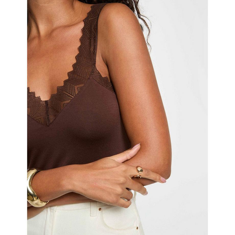MORGAN T-shirt avec bordure en dentelle  