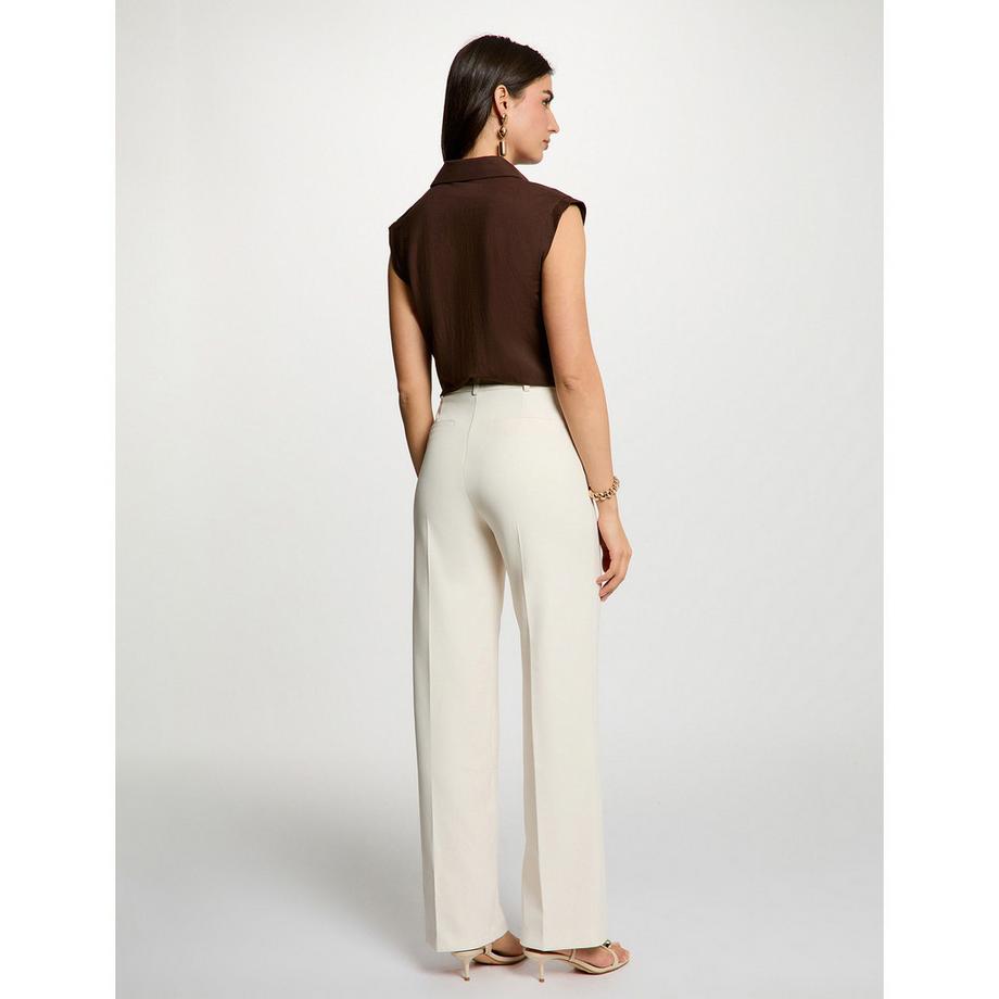 MORGAN Ärmellose Bluse mit Polokragen und Knotendetail  