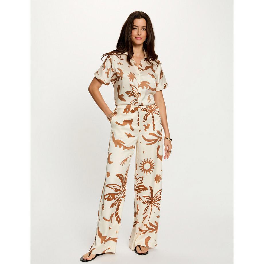 MORGAN Camicia a maniche corte con stampa tropicale  