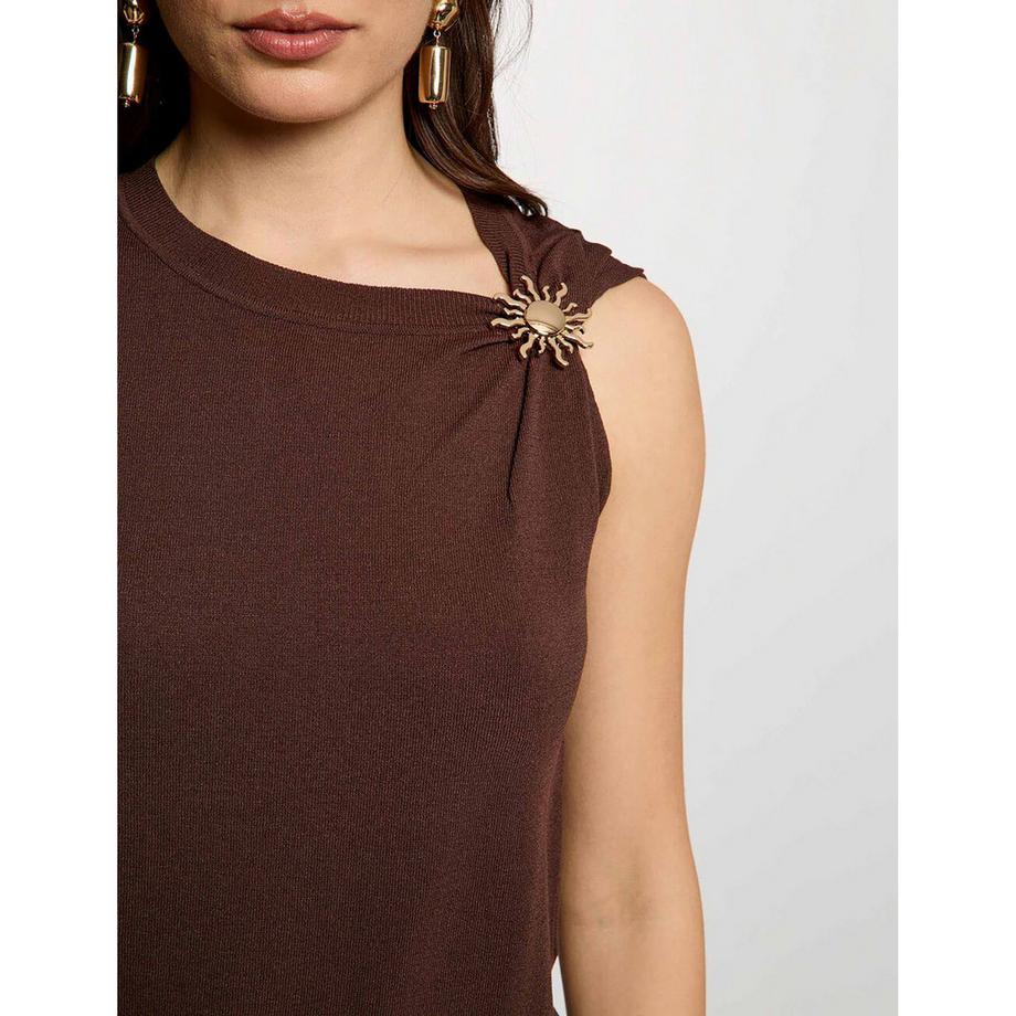 MORGAN Top sans Manches avec Broche  
