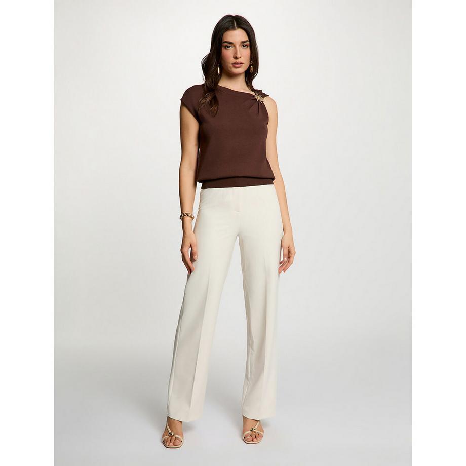 MORGAN Top sans Manches avec Broche  