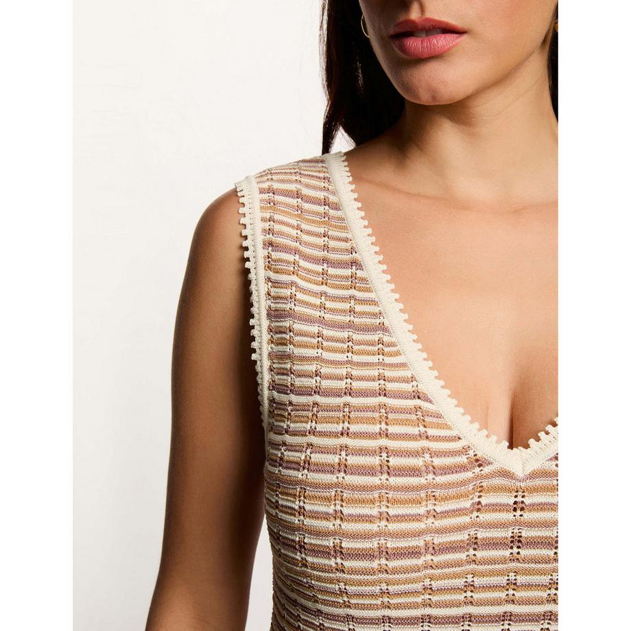 MORGAN Robe Midi sans Manches Col V  