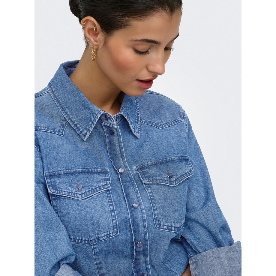 ONLY Camicetta in denim con tasche petto  
