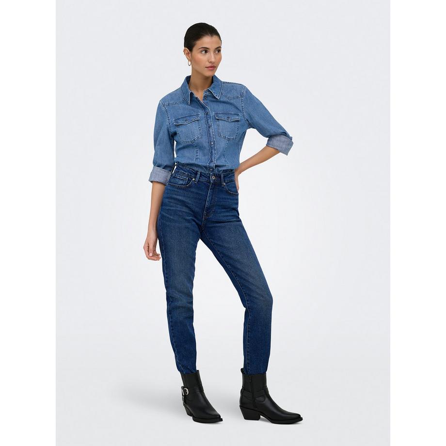 ONLY Camicetta in denim con tasche petto  
