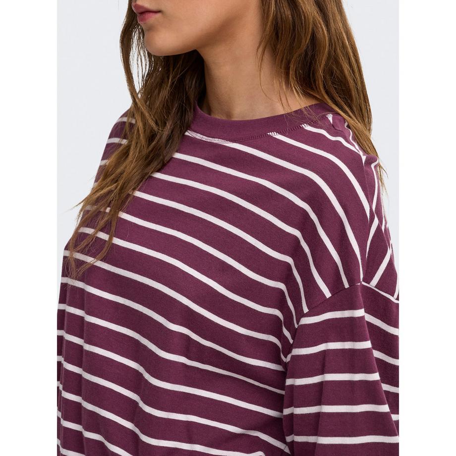 ONLY T-shirt à manches longues rayé  