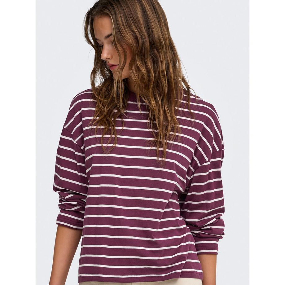 ONLY T-shirt à manches longues rayé  
