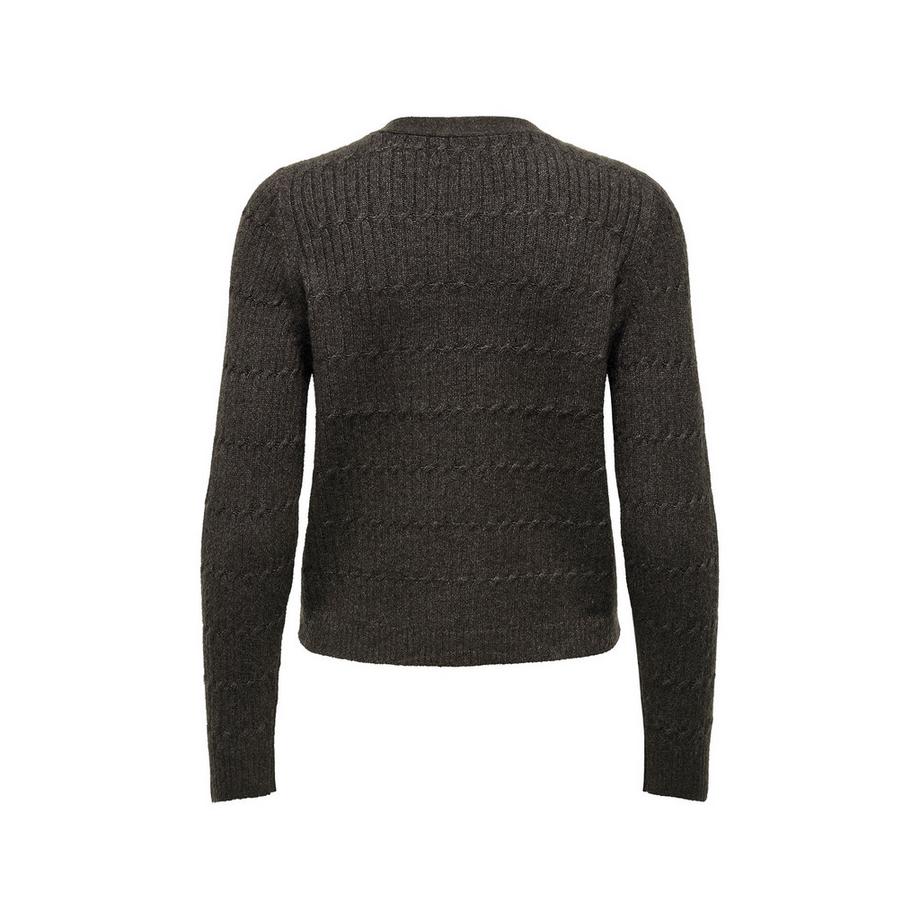 ONLY Cardigan a Maglia con Collo a V e Costine  