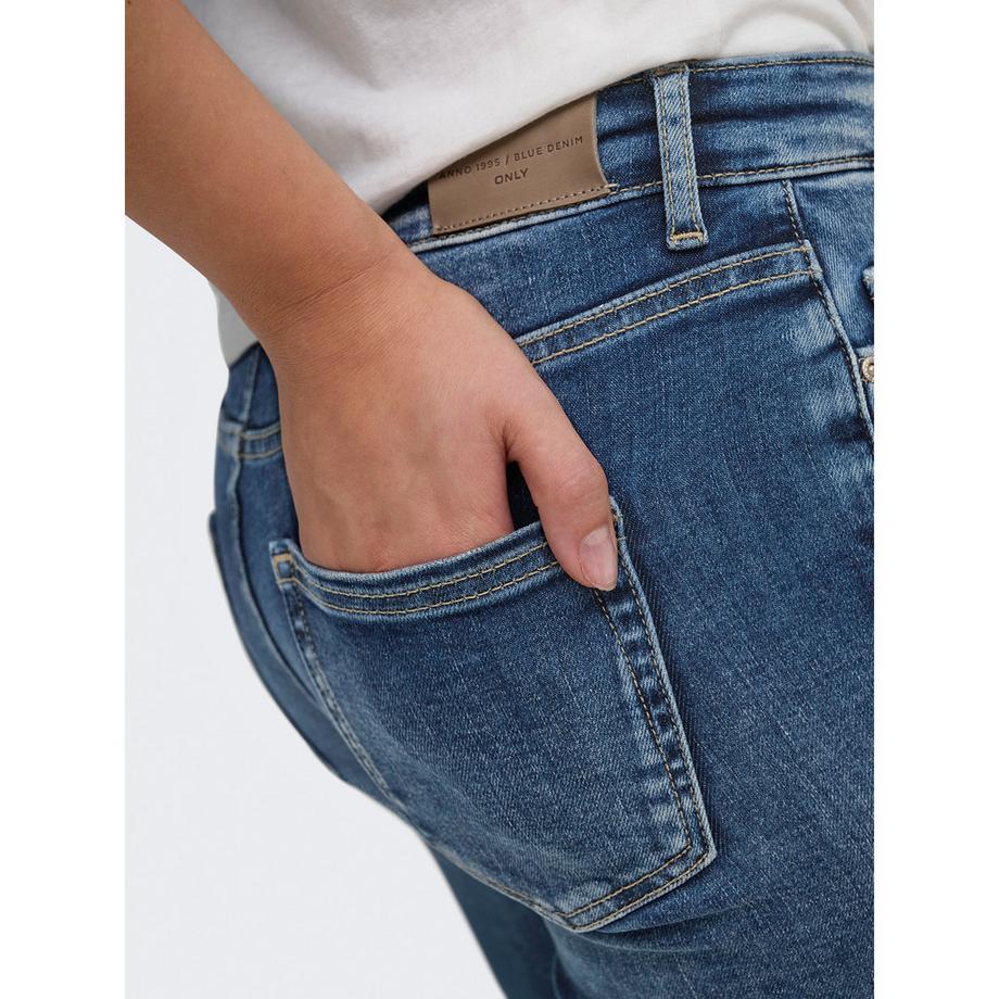 ONLY Skinny Fit Jeans mit ausgefranstem Saum  